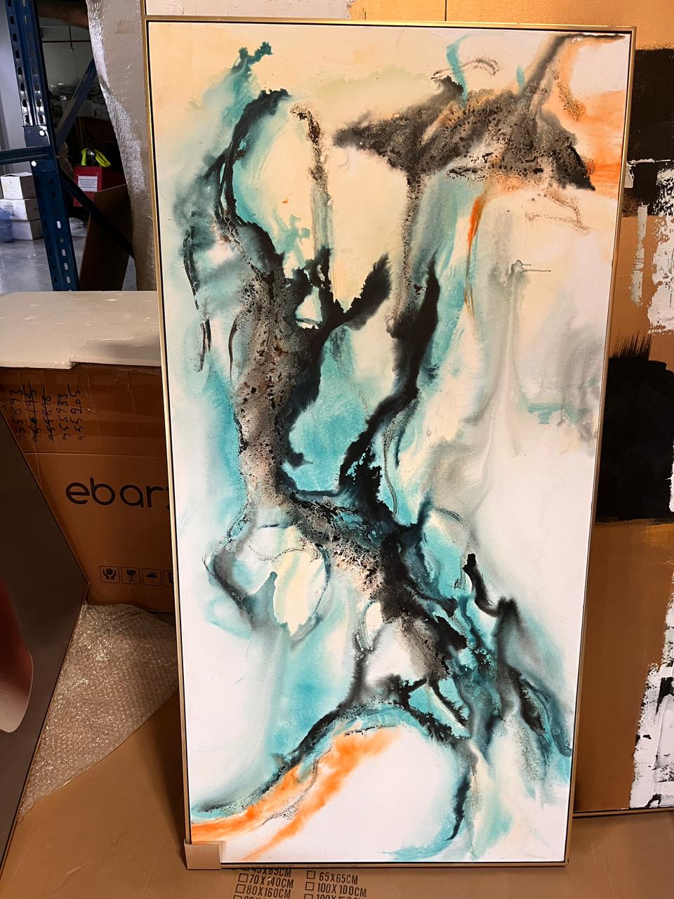 AS IS - Hand Painted Art Painting With 160X80 Cm Frame Soaap0003 - DISPLAY ITEM - ebarza Furniture UAE | Shop Modern Furniture in Abu Dhabi & Dubai - مفروشات ايبازرا في الامارات | تسوق اثاث عصري وديكورات مميزة في دبي وابوظبي