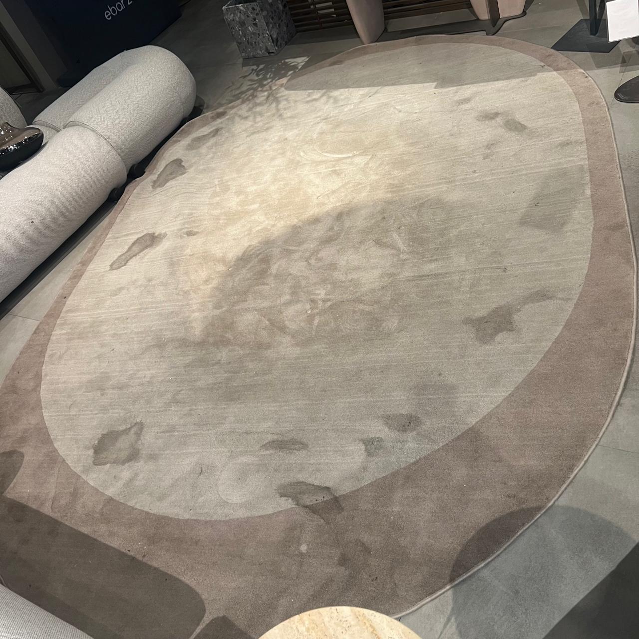Display image of a 350x250 cm Nakheel outer match carpet by COOL HALI, featuring intricate geometric patterns in neutral tones.