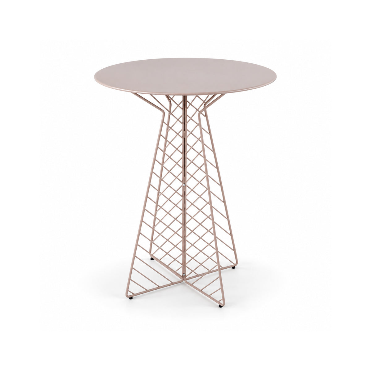 Wire Bar Table GT-424H by RUDI with a light brown wire frame and wooden tabletop, suitable for modern bar or cafe settings.