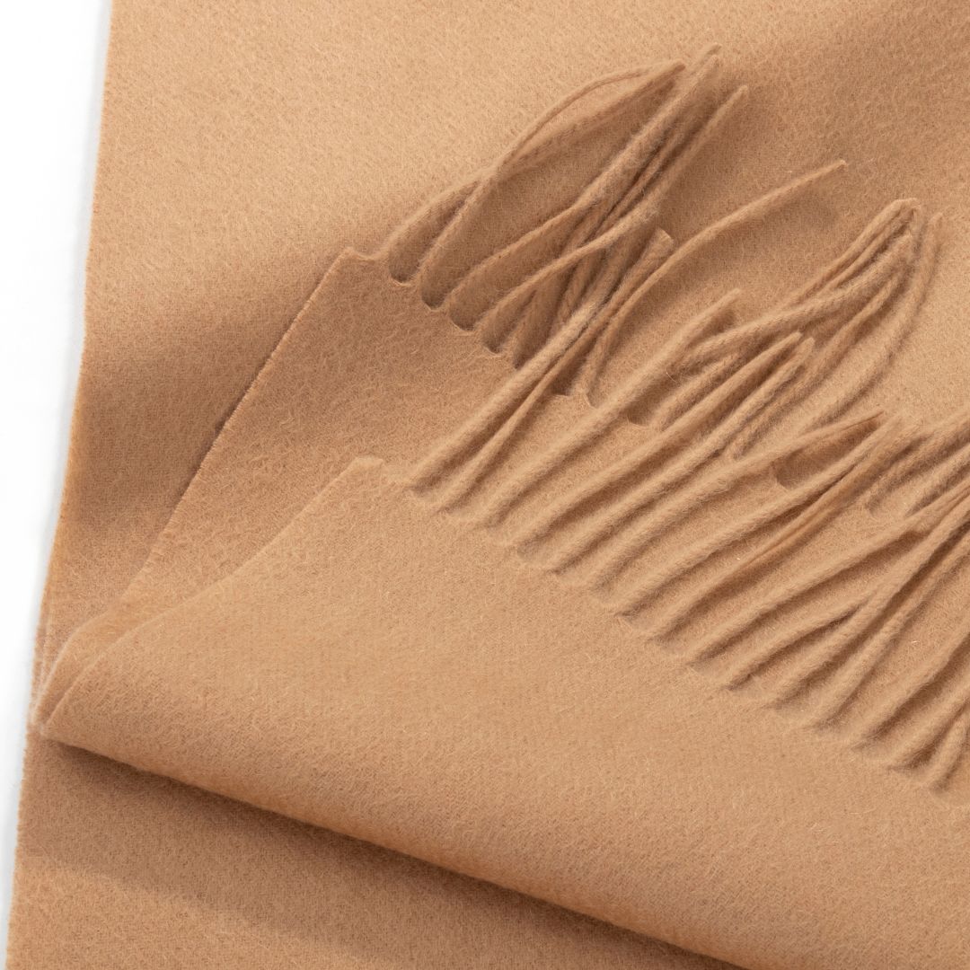 Beige Lana Wool Scarf from BEACON, featuring soft, cozy wool fabric with a stylish, warm design.