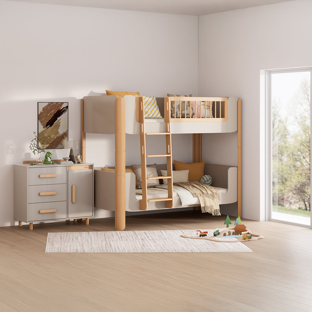 BOORI Yarra King Single Bunk Double Bed for kids, featuring sturdy wooden frame and classic design, ideal for children's bedrooms.