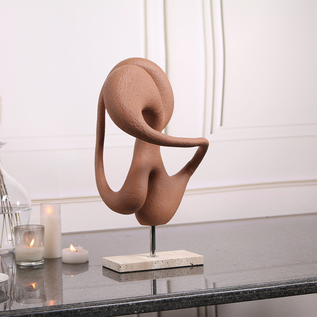 Abstract sculpture KA3099A by BEACON home decor figurine, modern artistic sculpture with flowing shapes and textured surface.