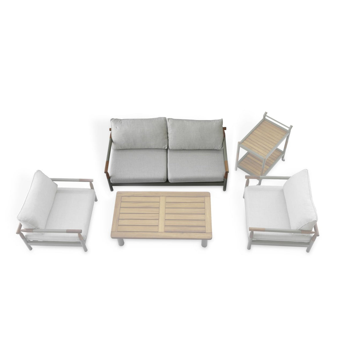 Alcon Outdoor 2-Seater Sofa by ALBAMO, featuring cushioned seats and a sturdy frame for outdoor relaxation and comfort.