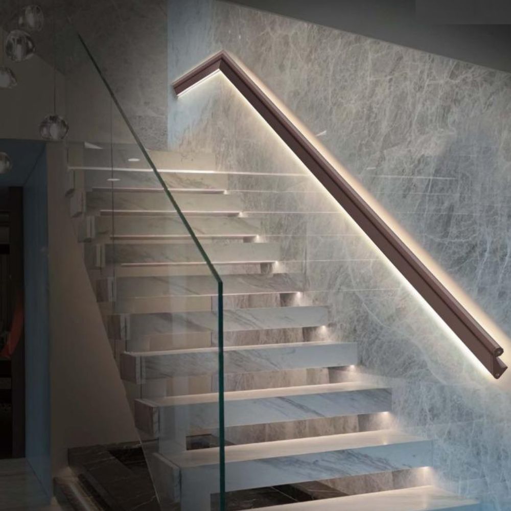 Aluminium handrail LWB523-2 meter by Beacon, showcasing a sleek, durable 2-meter handrail with a smooth finish for safety and support.