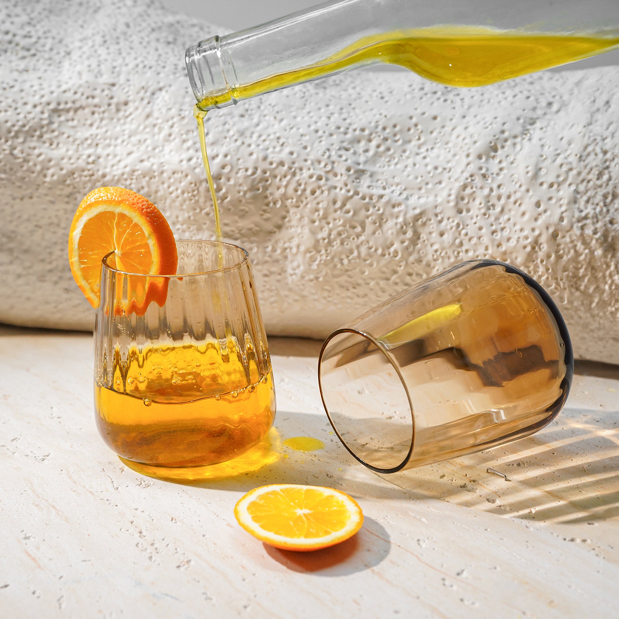 Amber Drinking Glass 370ml 23F040E2 - Drinkware - ebarza Furniture UAE | Shop Modern Furniture in Abu Dhabi & Dubai - مفروشات ايبازرا في الامارات | تسوق اثاث عصري وديكورات مميزة في دبي وابوظبي