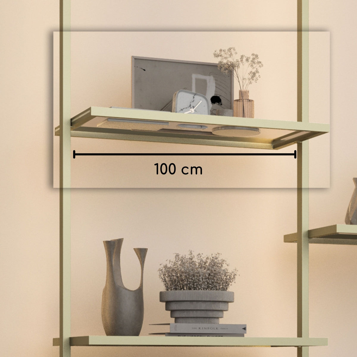 Antik Closet Cabinet glass shelf, 100 cm long, with Antik color sunlight LED lighting and 3m wiring for modern storage.
