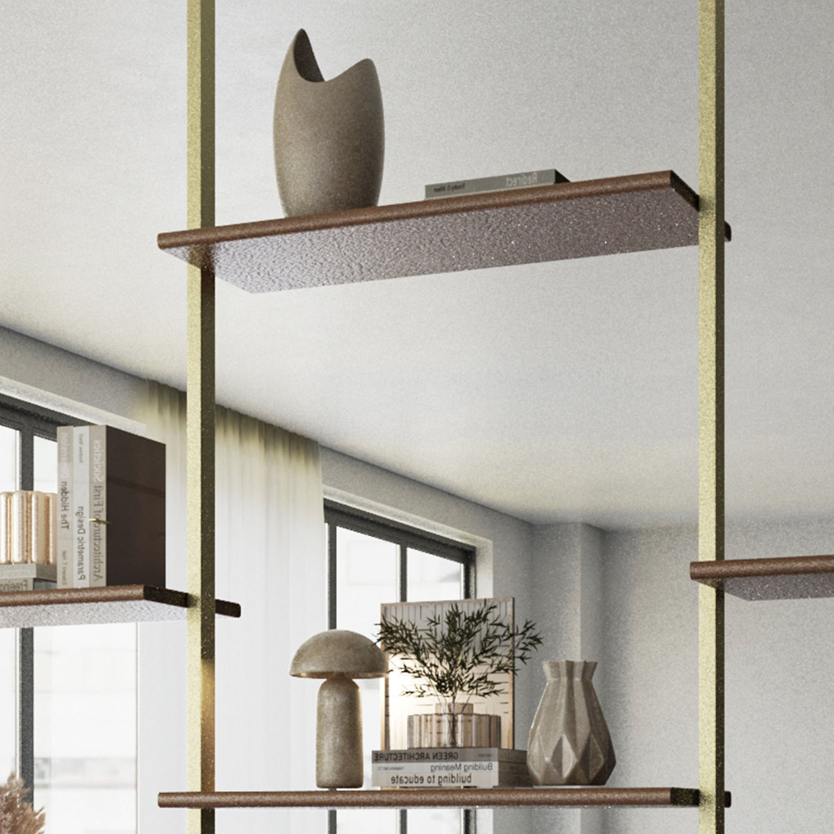 Antik Closet/partition Main Profile With LED 350cm Antik Color W-AL-10-1-0739 - Cabinets - ebarza Furniture UAE | Shop Modern Furniture in Abu Dhabi & Dubai - مفروشات ايبازرا في الامارات | تسوق اثاث عصري وديكورات مميزة في دبي وابوظبي