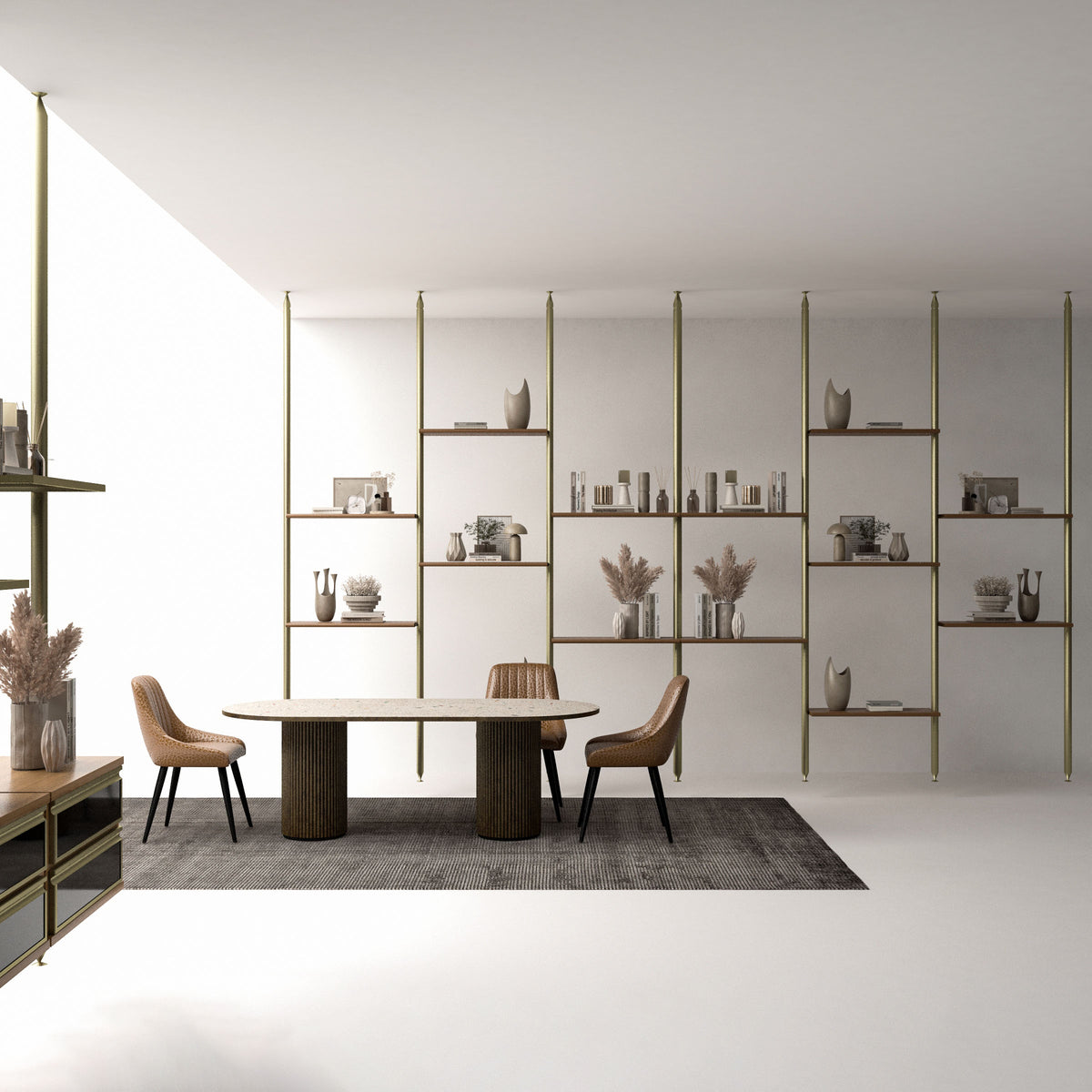 Antik Closet/partition Main Profile With LED 450cm Antik Color W-AL-10-1-0739 - Cabinets - ebarza Furniture UAE | Shop Modern Furniture in Abu Dhabi & Dubai - مفروشات ايبازرا في الامارات | تسوق اثاث عصري وديكورات مميزة في دبي وابوظبي