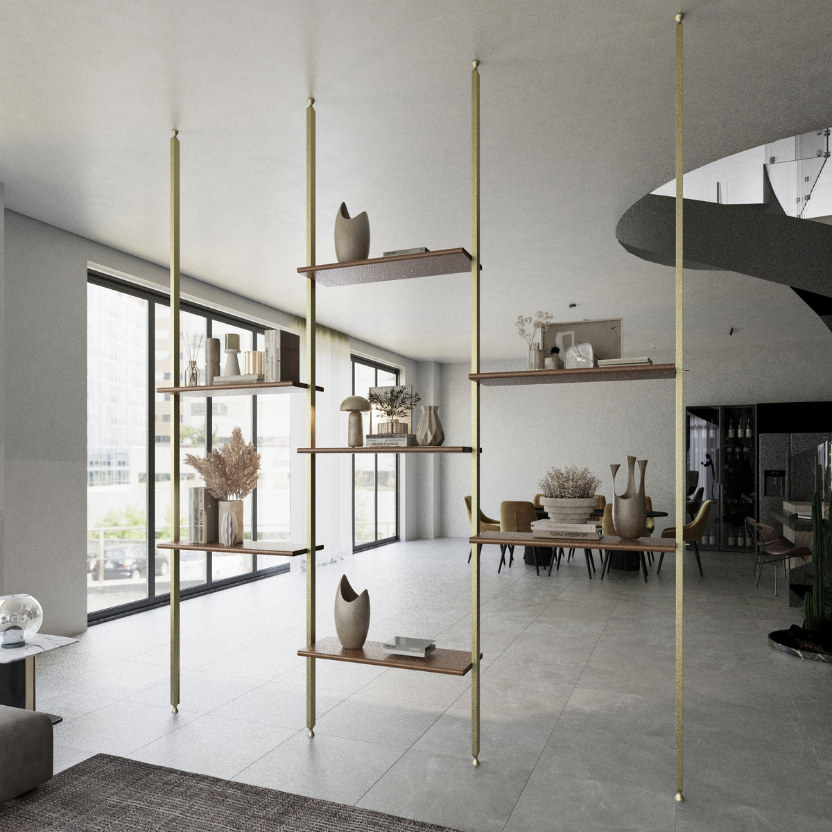 Antik Closet/partition Main Profile With LED 450cm Antik Color W-AL-10-1-0739 - Cabinets - ebarza Furniture UAE | Shop Modern Furniture in Abu Dhabi & Dubai - مفروشات ايبازرا في الامارات | تسوق اثاث عصري وديكورات مميزة في دبي وابوظبي
