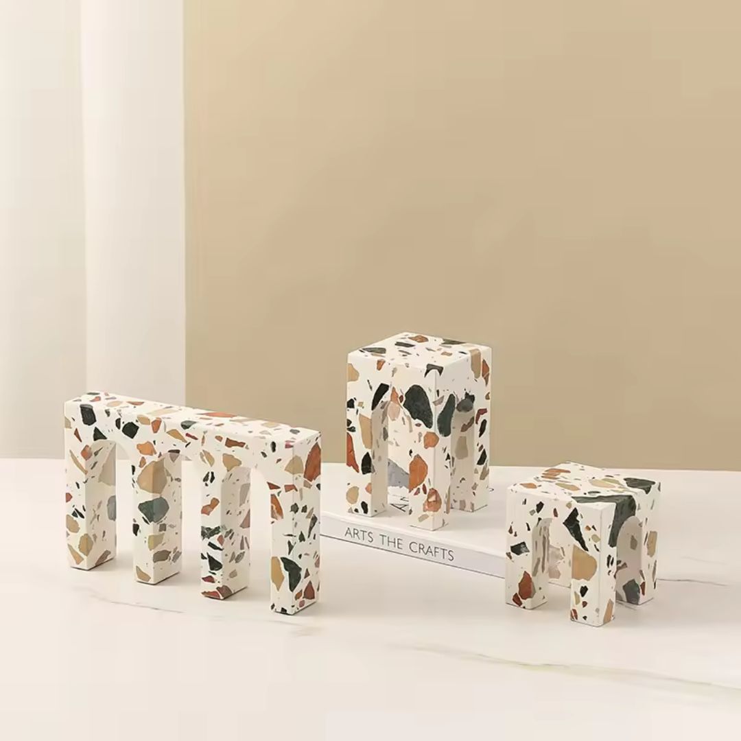 Arch Terrazzo Décor FB-T2212B - Home Decor Figurines - ebarza Furniture UAE | Shop Modern Furniture in Abu Dhabi & Dubai - مفروشات ايبازرا في الامارات | تسوق اثاث عصري وديكورات مميزة في دبي وابوظبي