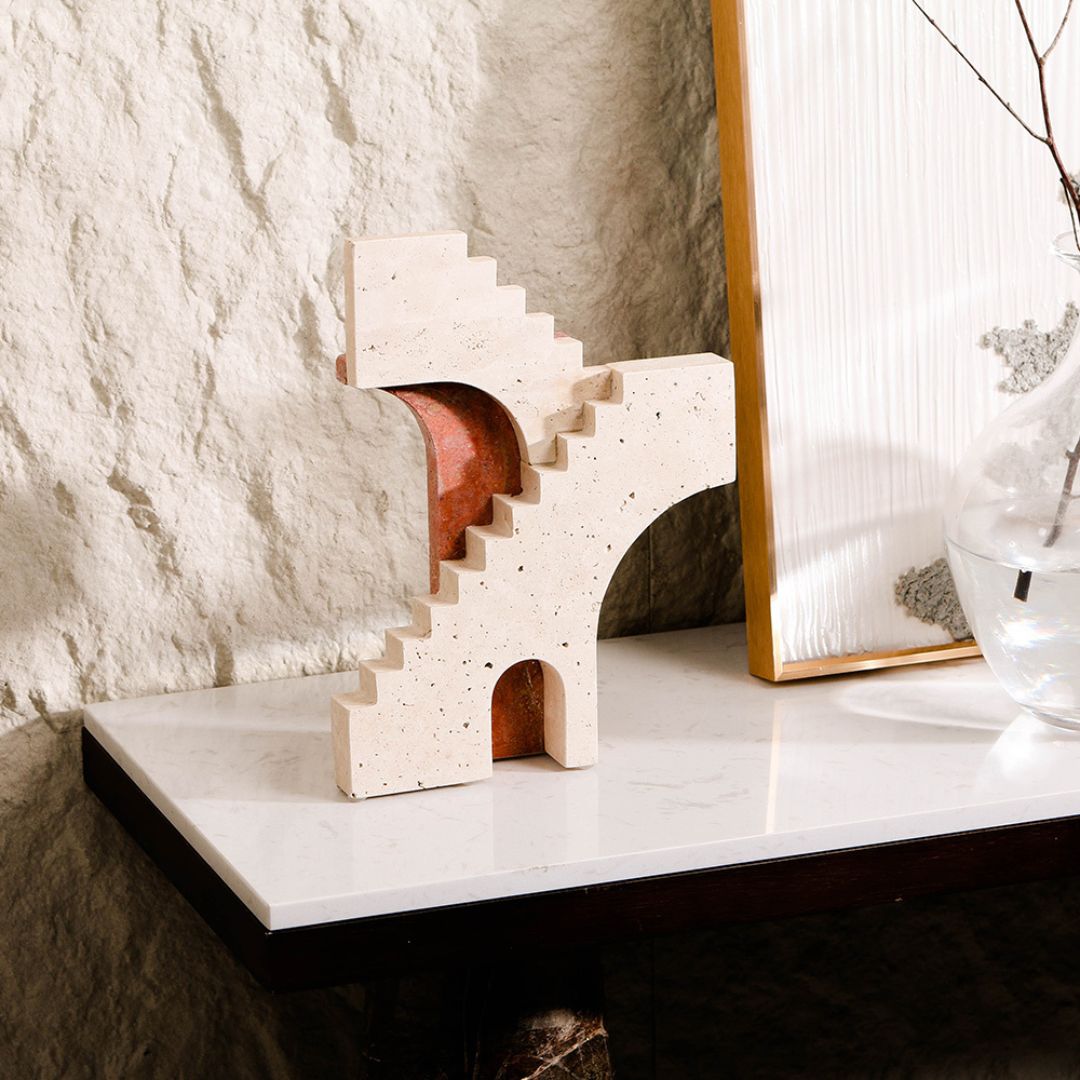 Architectural Abstract Sculpture KA4049 - Home Decor Figurines - ebarza Furniture UAE | Shop Modern Furniture in Abu Dhabi & Dubai - مفروشات ايبازرا في الامارات | تسوق اثاث عصري وديكورات مميزة في دبي وابوظبي