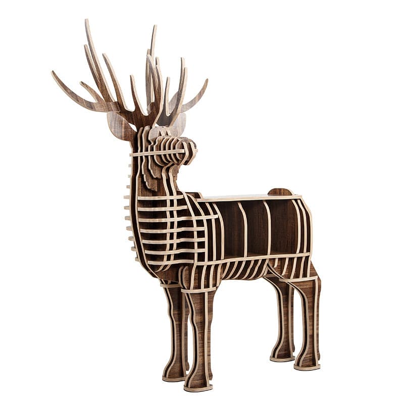 Wooden deer decoration shelf by Beacon, showcasing rustic home decor with crafted wood details and natural finish.