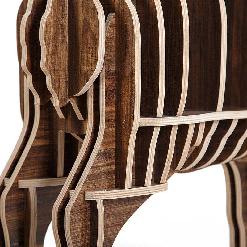 Decorative wooden deer-themed shelf by BEACON, ideal for home decor and creative storage solutions.