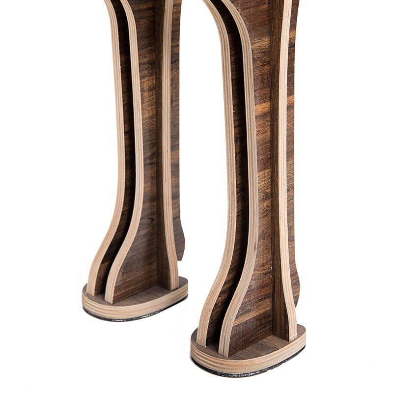 Wooden deer-shaped shelving by BEACON, decorative wall shelves for home decor, featuring crafted wood design.