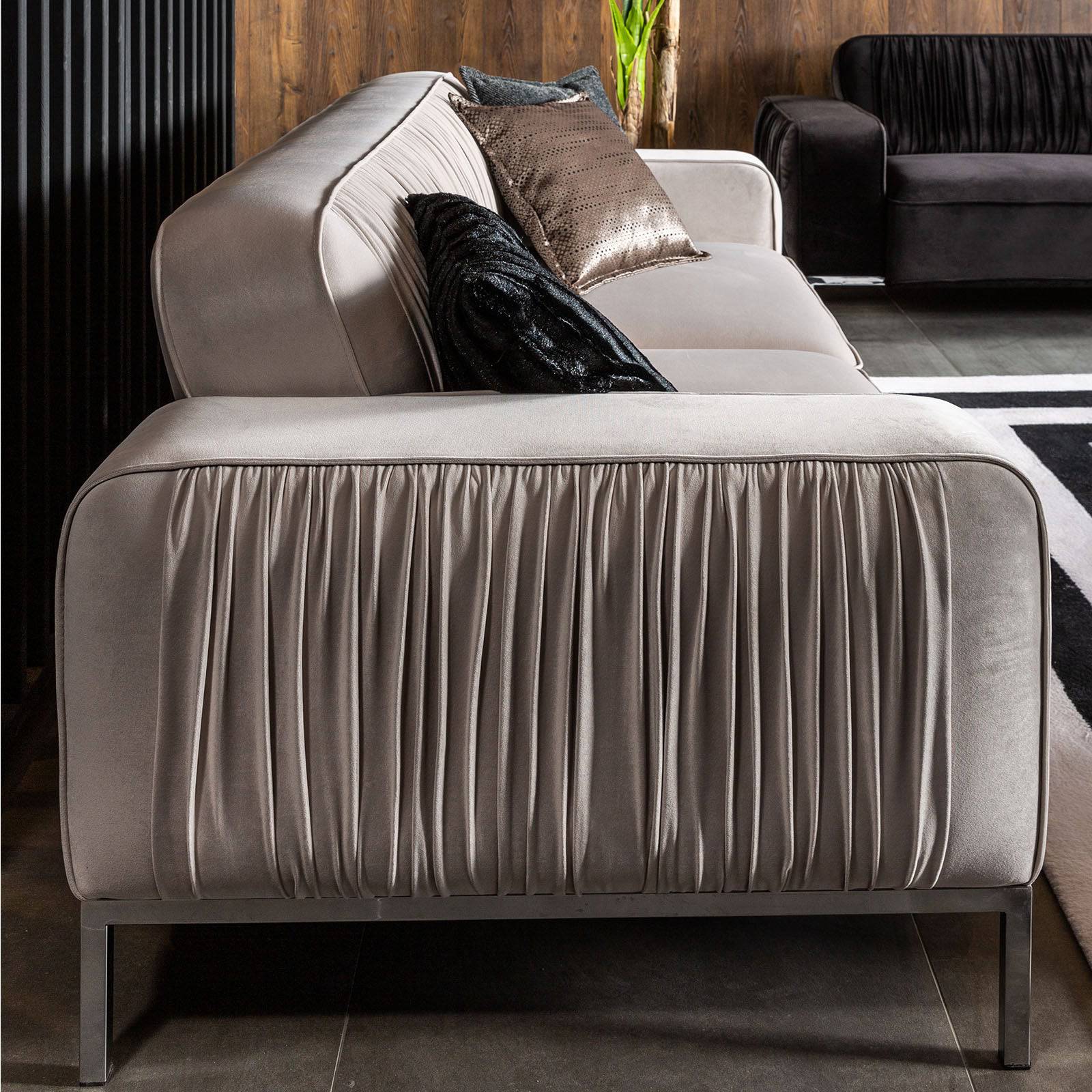 Beretta Beige Sofa Beige001 - Sofas - ebarza Furniture UAE | Shop Modern Furniture in Abu Dhabi & Dubai - مفروشات ايبازرا في الامارات | تسوق اثاث عصري وديكورات مميزة في دبي وابوظبي