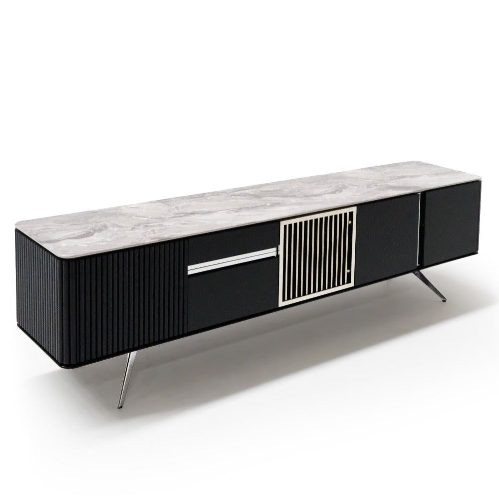 As-is Beretta TV unit by YOL LIVING, display item with a modern design, featuring multiple compartments and a sleek finish.