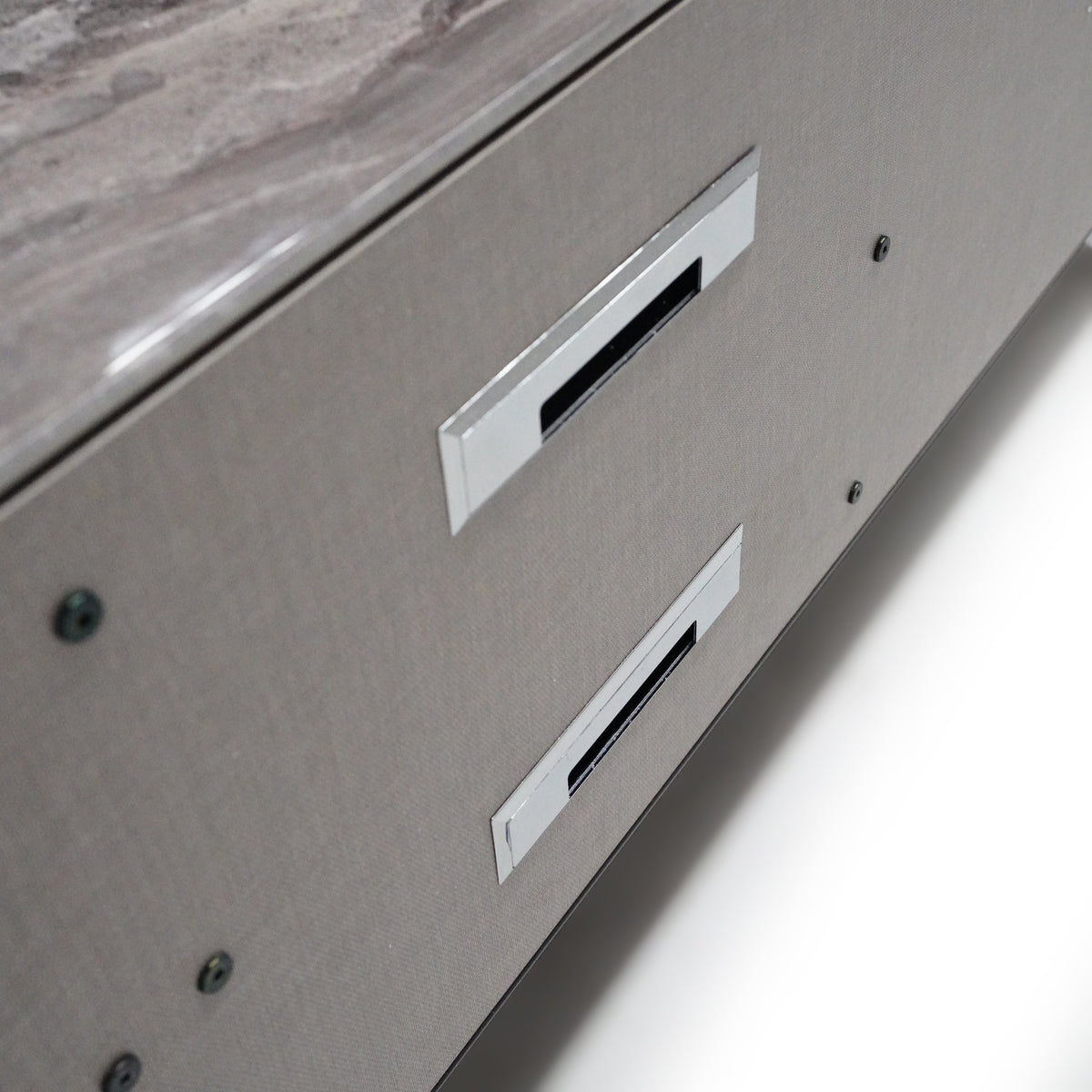 As Is-Beretta TV unit by YOL LIVING, display item showing modern wooden design with open shelving and storage compartments.