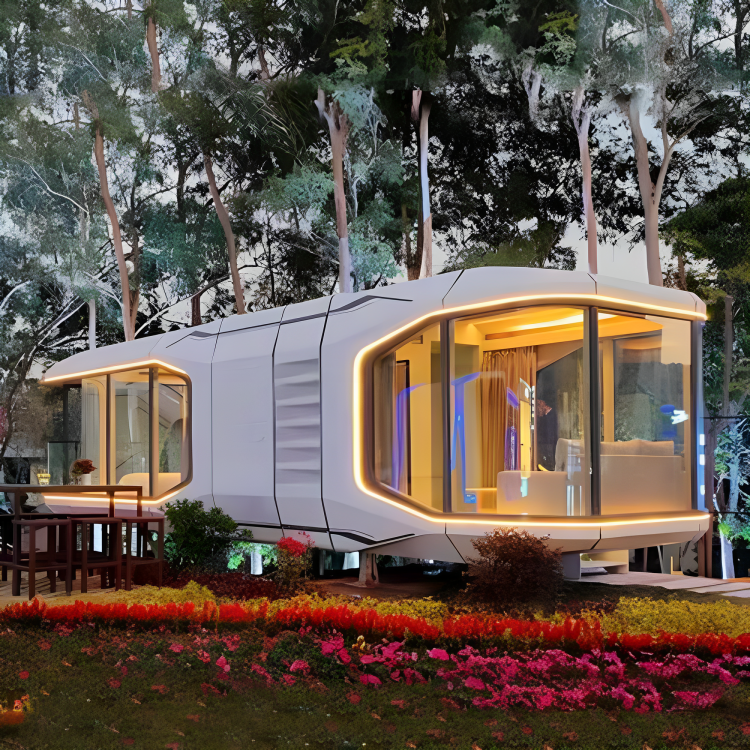 Display piece for Beacon Furniture ebarza Future Capsule Large smart outdoors furniture, showing its modern design and size.