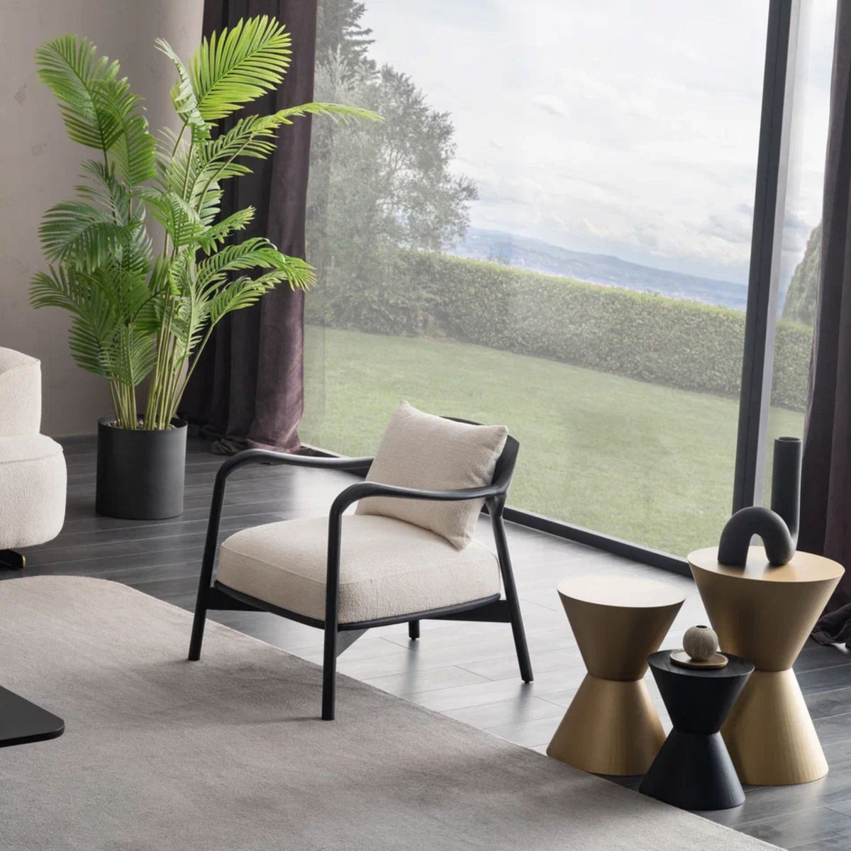 Display of the AS IS Grande Wooden Lounge Chair G9 by ORIX, showing its rustic wooden frame and comfortable lounge design.
