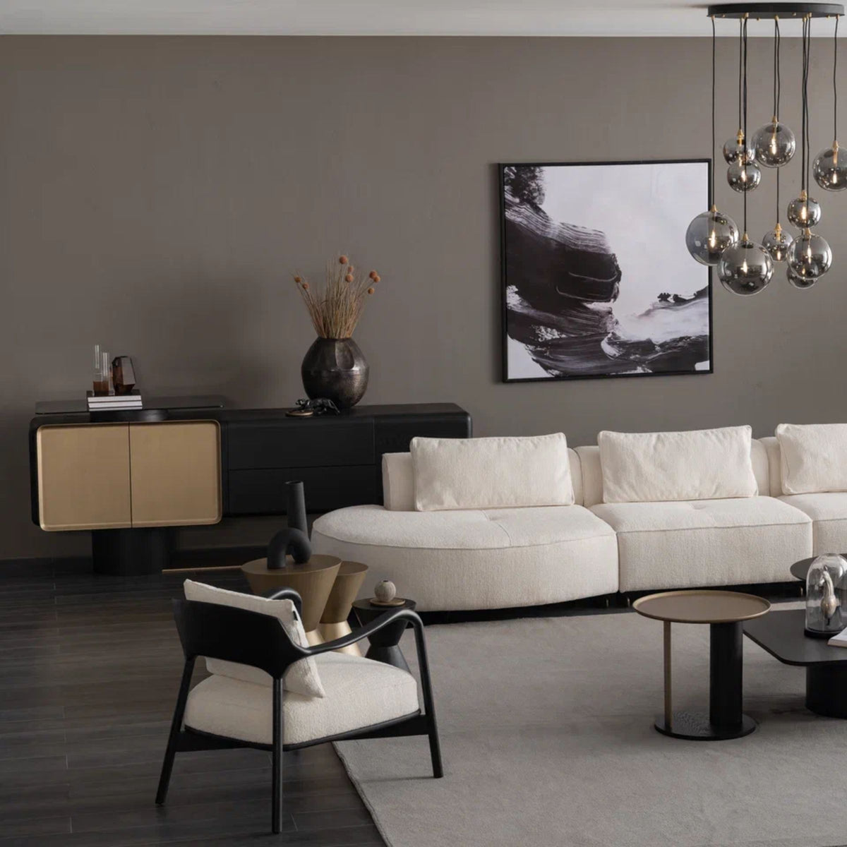 AS IS Grande Wooden Lounge Chair by ORIX, display item showing a sturdy wooden frame and comfortable seating.
