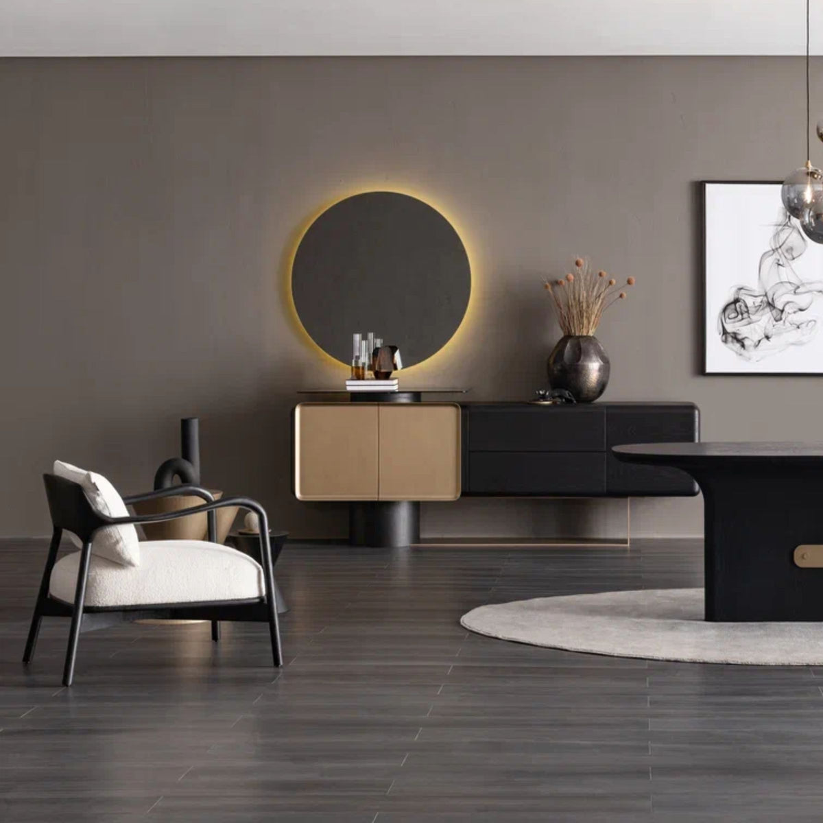AS IS Grande Wooden Lounge Chair G9 by ORIX, display item showing a sturdy wooden lounge chair with a sleek design.