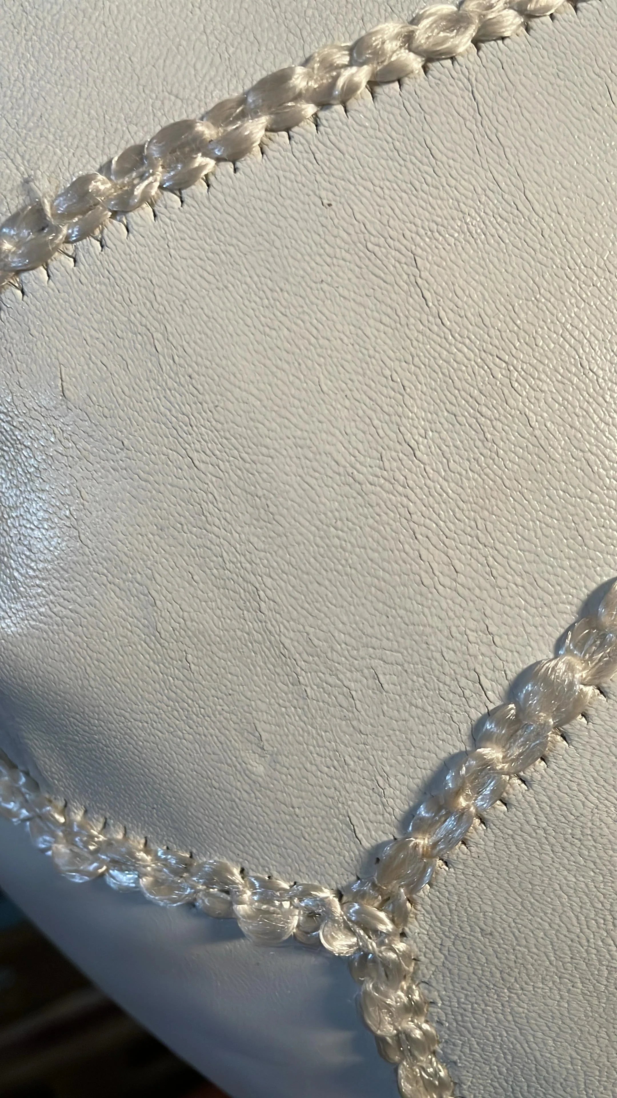 AS IS - Handmade Genuine Leather Moroccan Style Pouf Morocco-White - DISPLAY ITEM - ebarza Furniture UAE | Shop Modern Furniture in Abu Dhabi & Dubai - مفروشات ايبازرا في الامارات | تسوق اثاث عصري وديكورات مميزة في دبي وابوظبي