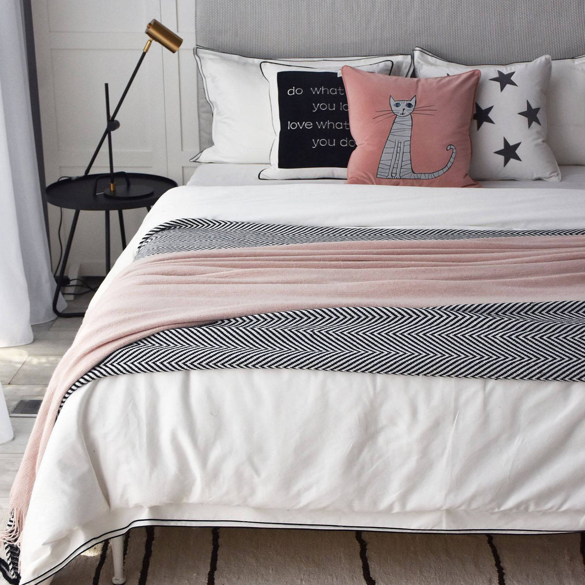 Jura full bedding set by BEACON, featuring a stylish bedspread and pillowcases with intricate patterns and soft fabric.