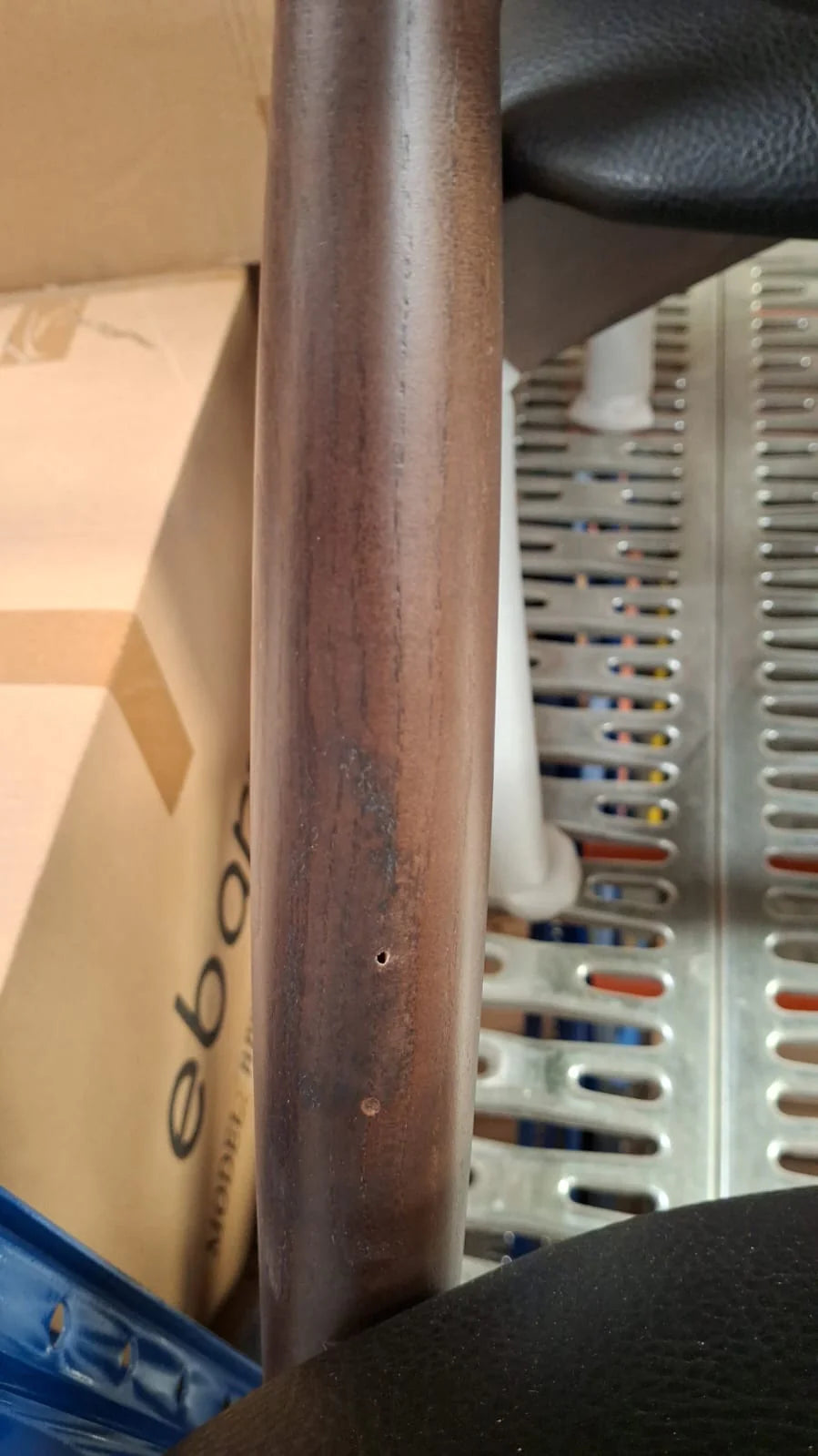 AS IS - Monet Leather Chair Mon001-Walnut(0705) - DISPLAY ITEM - ebarza Furniture UAE | Shop Modern Furniture in Abu Dhabi & Dubai - مفروشات ايبازرا في الامارات | تسوق اثاث عصري وديكورات مميزة في دبي وابوظبي