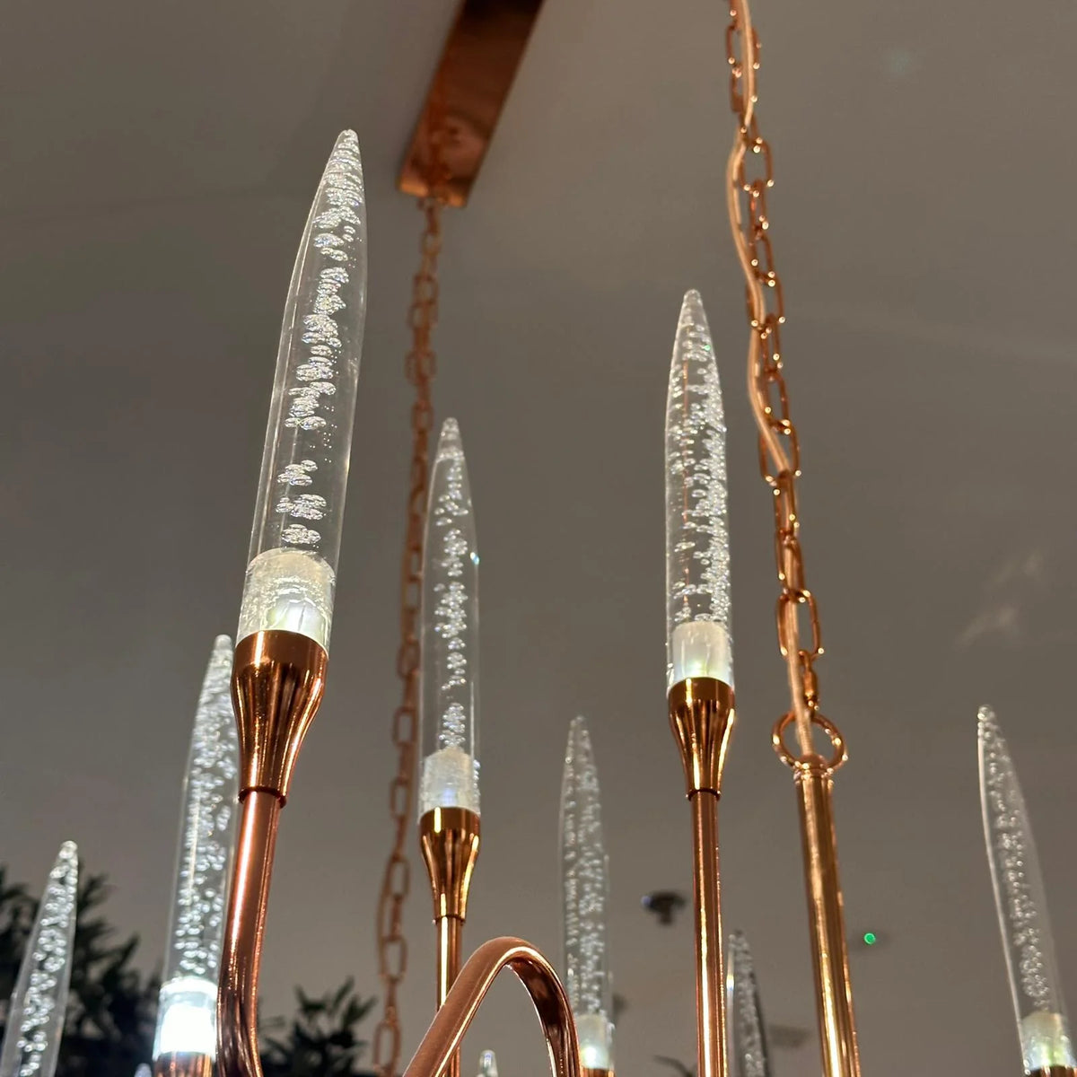 AS IS - Opus Long Chandelier Cy-New-091-Rg-YAS - DISPLAY ITEM - ebarza Furniture UAE | Shop Modern Furniture in Abu Dhabi & Dubai - مفروشات ايبازرا في الامارات | تسوق اثاث عصري وديكورات مميزة في دبي وابوظبي