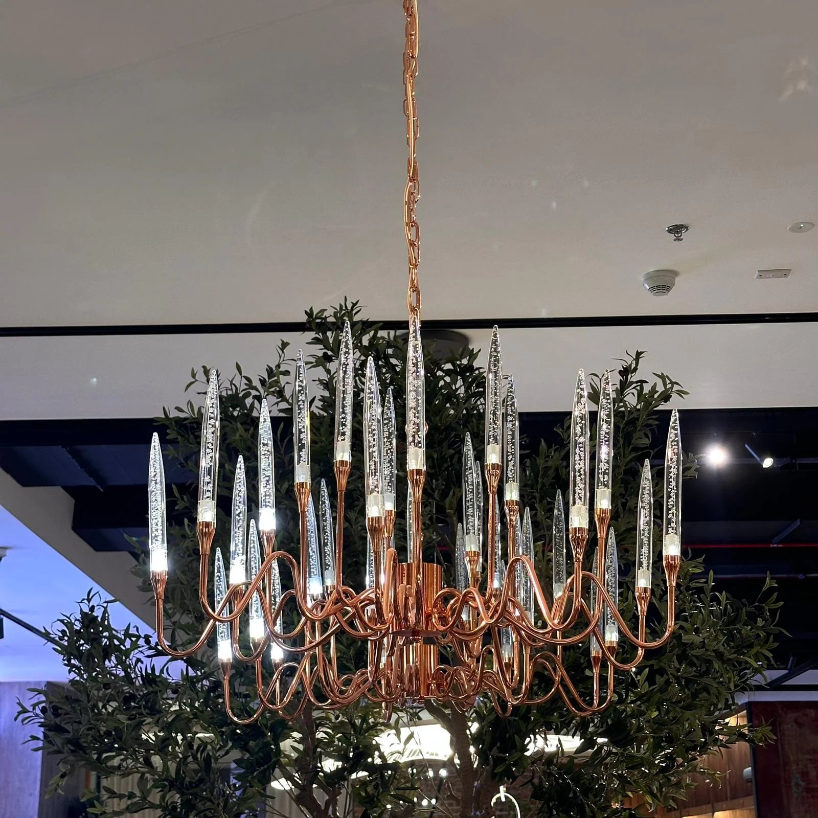 AS IS - Opus Long Chandelier Cy-New-091-Rg-YAS - DISPLAY ITEM - ebarza Furniture UAE | Shop Modern Furniture in Abu Dhabi & Dubai - مفروشات ايبازرا في الامارات | تسوق اثاث عصري وديكورات مميزة في دبي وابوظبي
