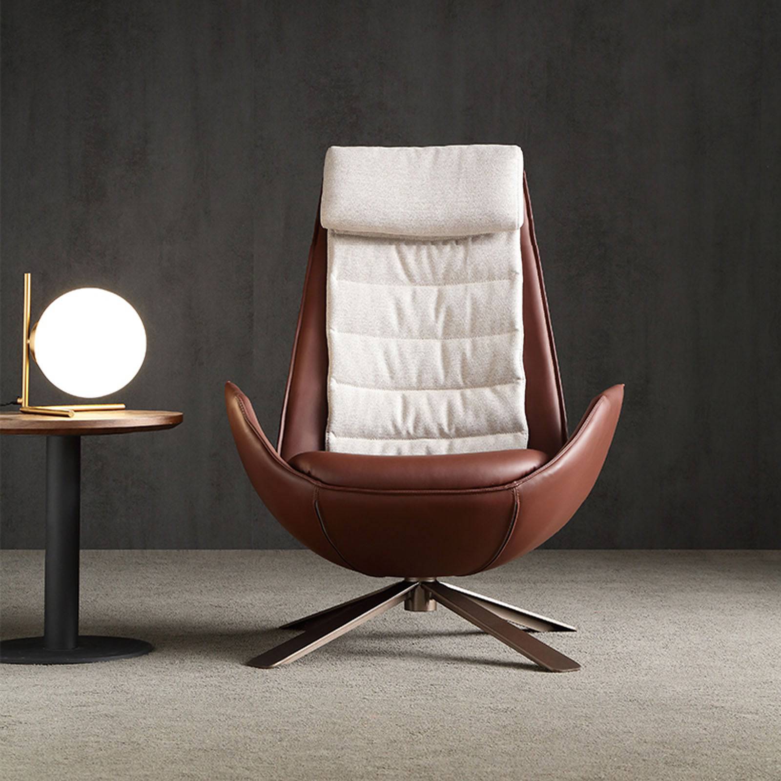 As Is - Severo Lounge Chair Lc045 Brown - DISPLAY ITEM - ebarza Furniture UAE | Shop Modern Furniture in Abu Dhabi & Dubai - مفروشات ايبازرا في الامارات | تسوق اثاث عصري وديكورات مميزة في دبي وابوظبي