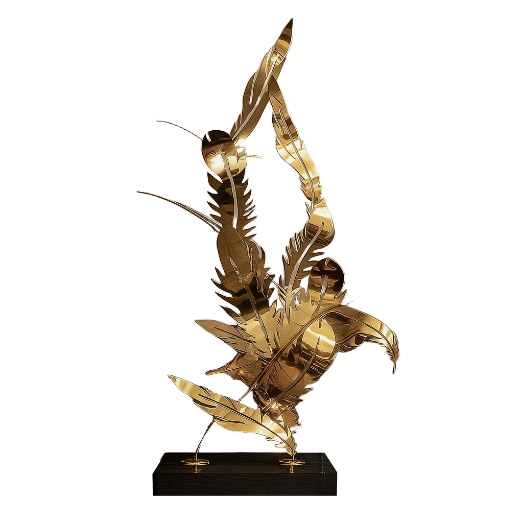 Golden Eagle Handcrafted Stainless Steel Artwork Bj2020006 - Artwork - ebarza Furniture UAE | Shop Modern Furniture in Abu Dhabi & Dubai - مفروشات ايبازرا في الامارات | تسوق اثاث عصري وديكورات مميزة في دبي وابوظبي