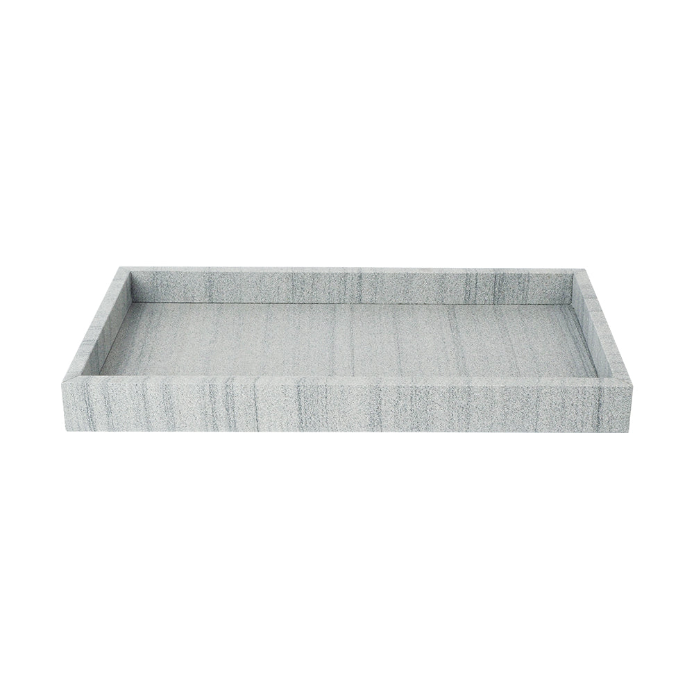 Australian Gray Marble rectangular medium tray by BEACON, featuring elegant gray marble surface and rectangular shape.