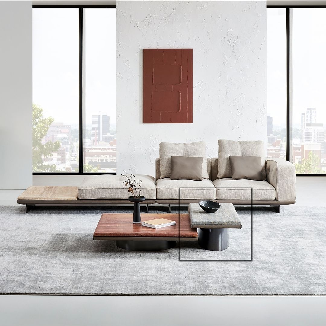 Pre-order 25 Days Delivery Avenor Brown Travertine Side Table C-SF091-Brown - Coffee Tables - ebarza Furniture UAE | Shop Modern Furniture in Abu Dhabi & Dubai - مفروشات ايبازرا في الامارات | تسوق اثاث عصري وديكورات مميزة في دبي وابوظبي