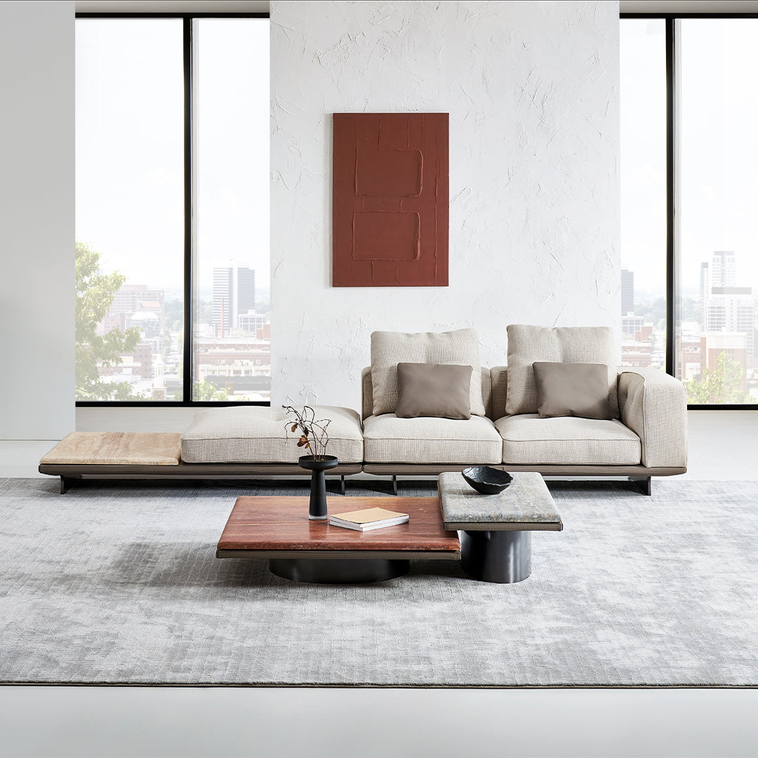 Avenor Modular Pouf With Side Table C-SF091 - Side Tables - ebarza Furniture UAE | Shop Modern Furniture in Abu Dhabi & Dubai - مفروشات ايبازرا في الامارات | تسوق اثاث عصري وديكورات مميزة في دبي وابوظبي