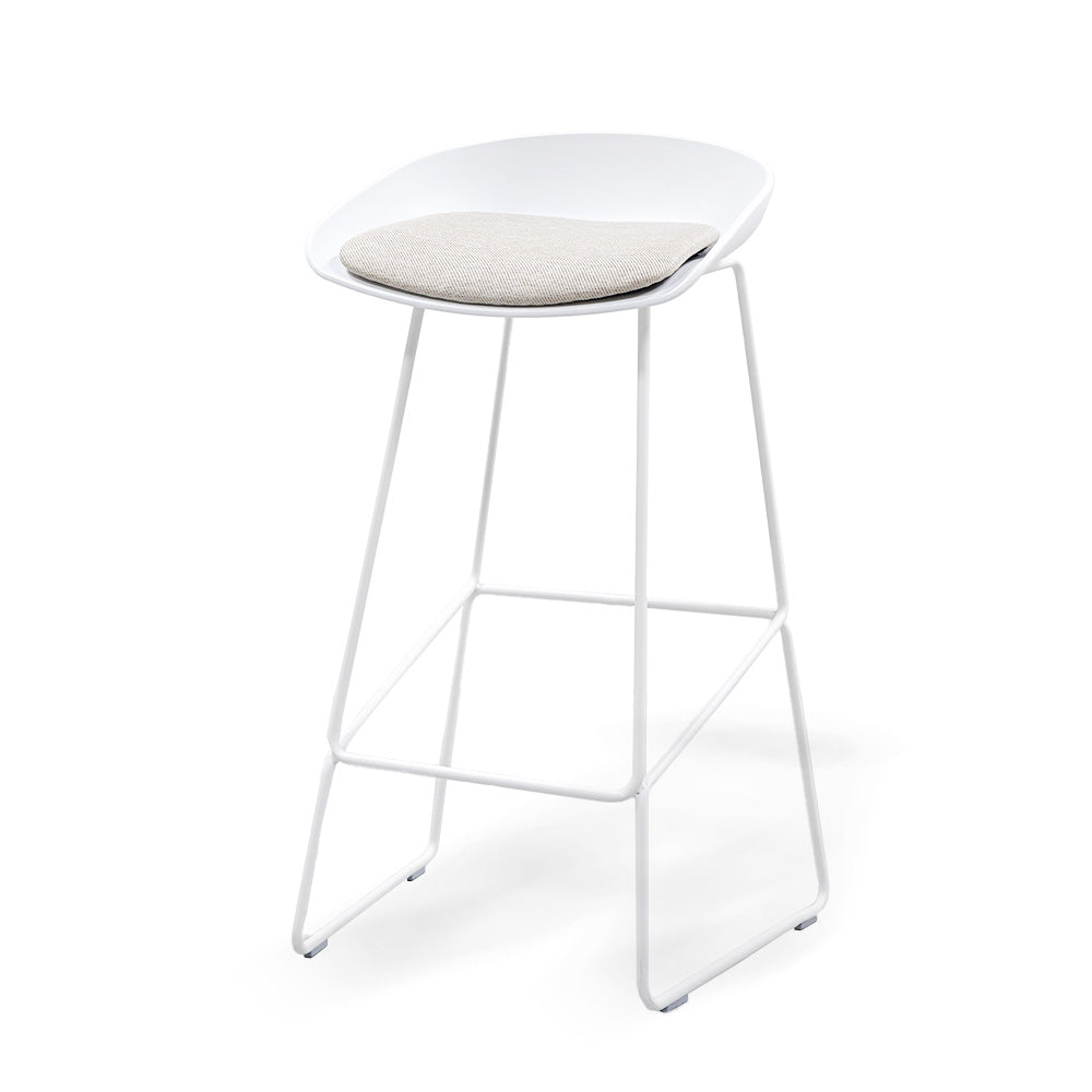 White BEACON 30Chair bar stool with sleek design, modern style, and sturdy metal legs for home or bar seating.