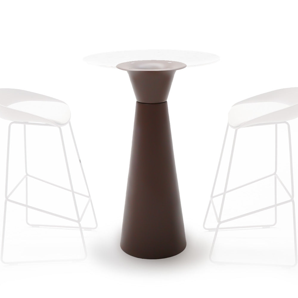BEACON 105cm coffee-colored bar table base 60BTB-Coffee, sturdy metal table base for commercial or home bar setups.