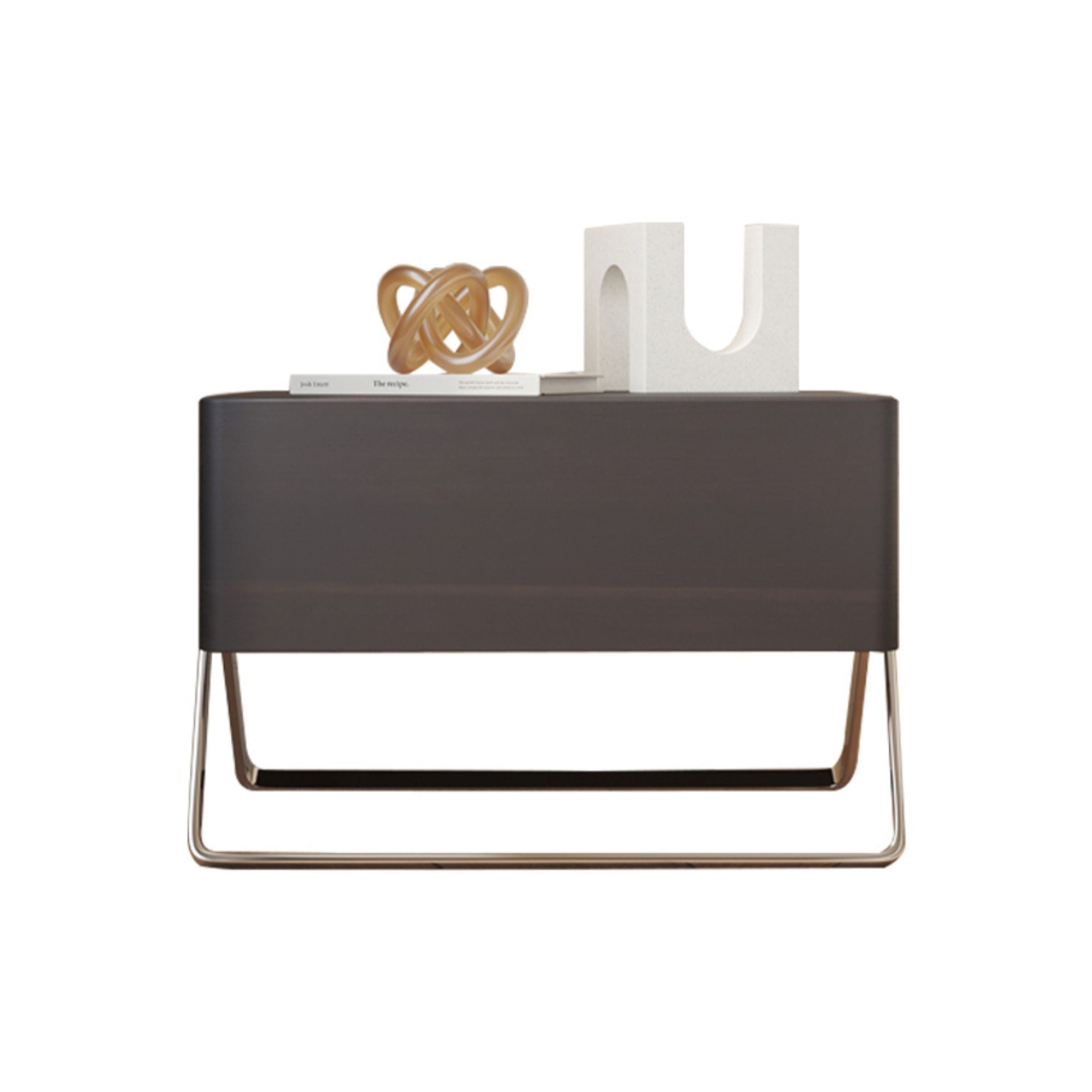 Basket Dark Walnut Bed Side Table MLL-T71 - Side Tables - ebarza Furniture UAE | Shop Modern Furniture in Abu Dhabi & Dubai - مفروشات ايبازرا في الامارات | تسوق اثاث عصري وديكورات مميزة في دبي وابوظبي