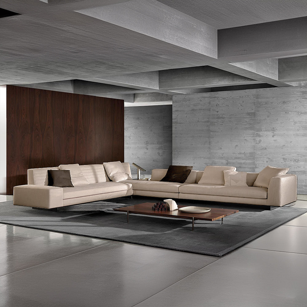 White Baxter corner sofa set by BEACON with plush cushions and a modern design, perfect for contemporary living rooms.