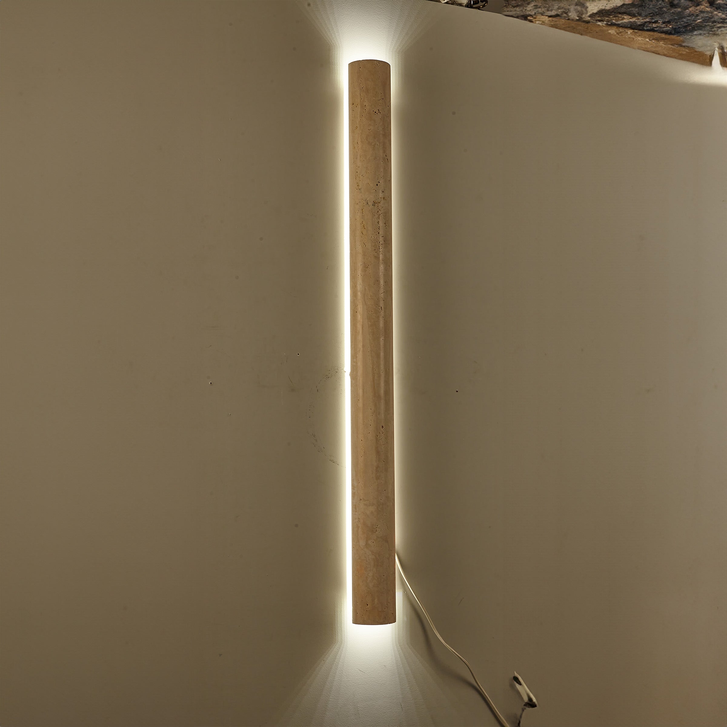 Beige Natural Travertine Marble Wall Lamp 60008-4W - Wall Lamps - ebarza Furniture UAE | Shop Modern Furniture in Abu Dhabi & Dubai - مفروشات ايبازرا في الامارات | تسوق اثاث عصري وديكورات مميزة في دبي وابوظبي