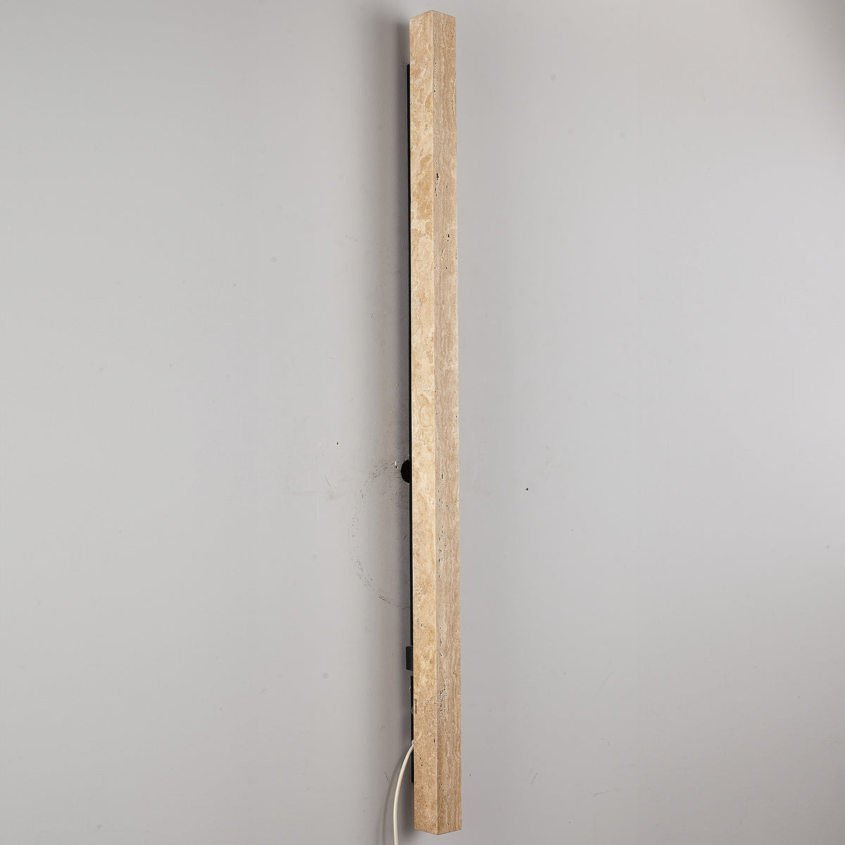 Beige natural travertine marble wall lamp by BEACON JIADG, featuring a sleek rectangular design with warm illumination.