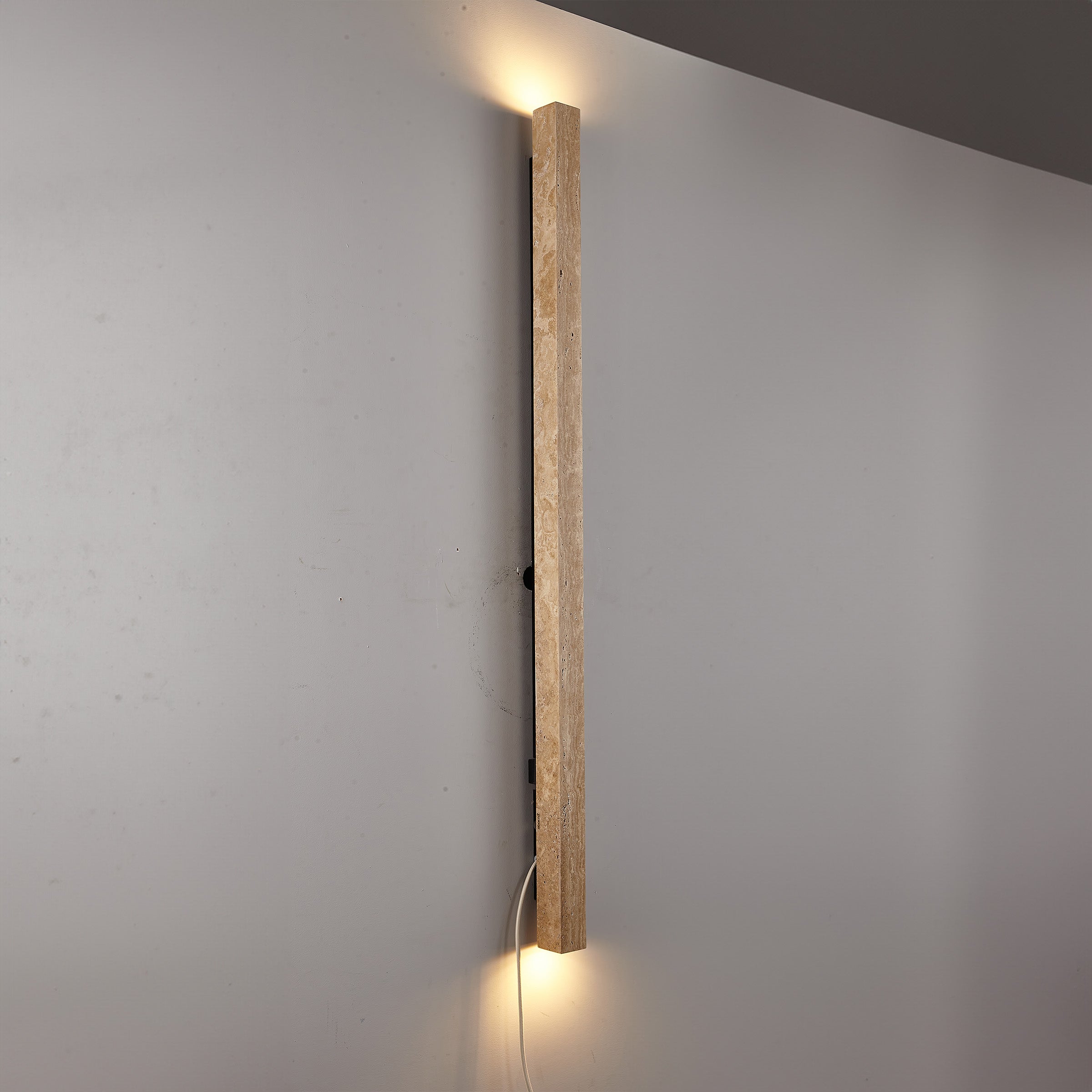 Beige Natural Travertine Marble Wall Lamp 60020-3W - Wall Lamps - ebarza Furniture UAE | Shop Modern Furniture in Abu Dhabi & Dubai - مفروشات ايبازرا في الامارات | تسوق اثاث عصري وديكورات مميزة في دبي وابوظبي