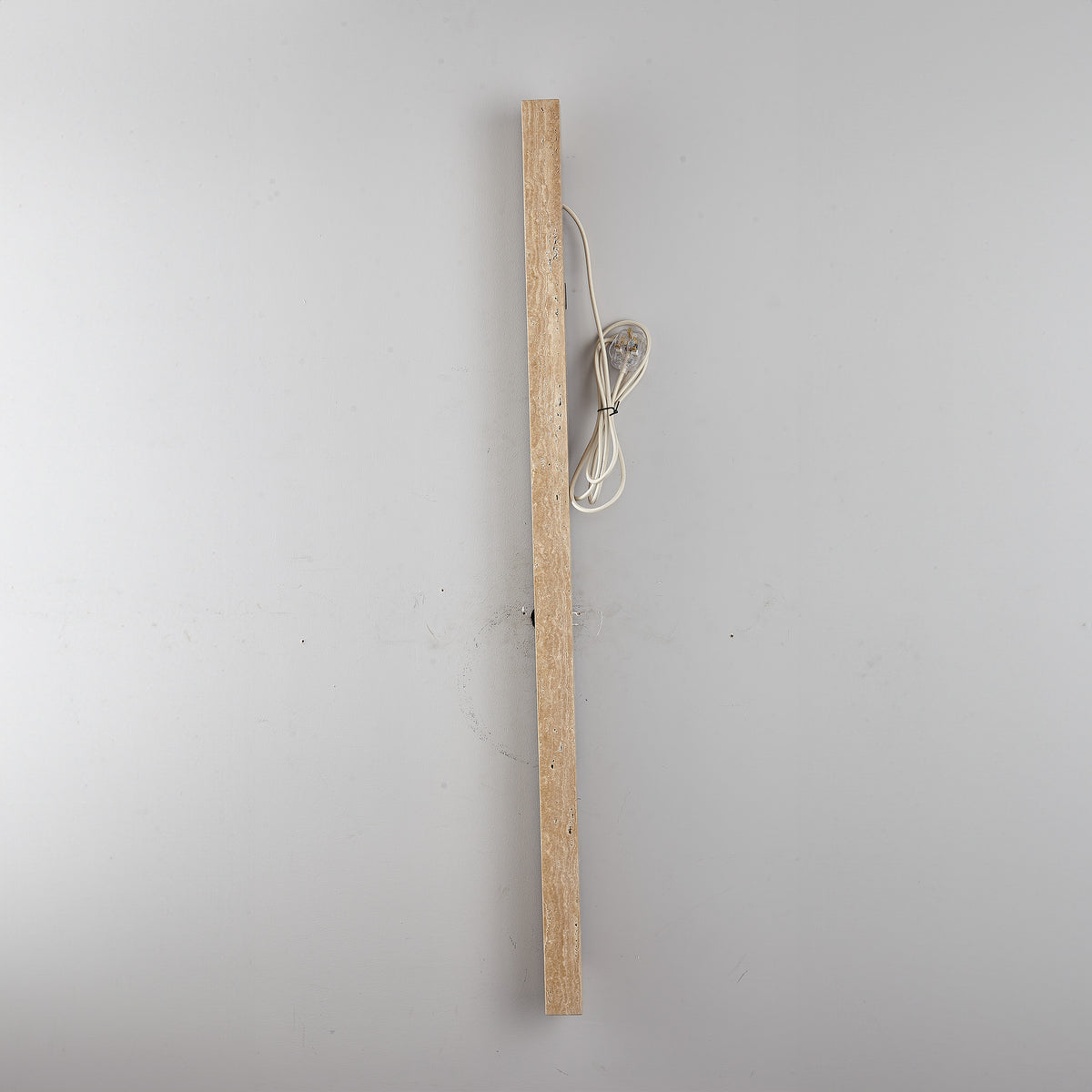 Beige natural travertine marble wall lamp by BEACON, stylish wall-mounted lighting fixture with elegant stone finish.
