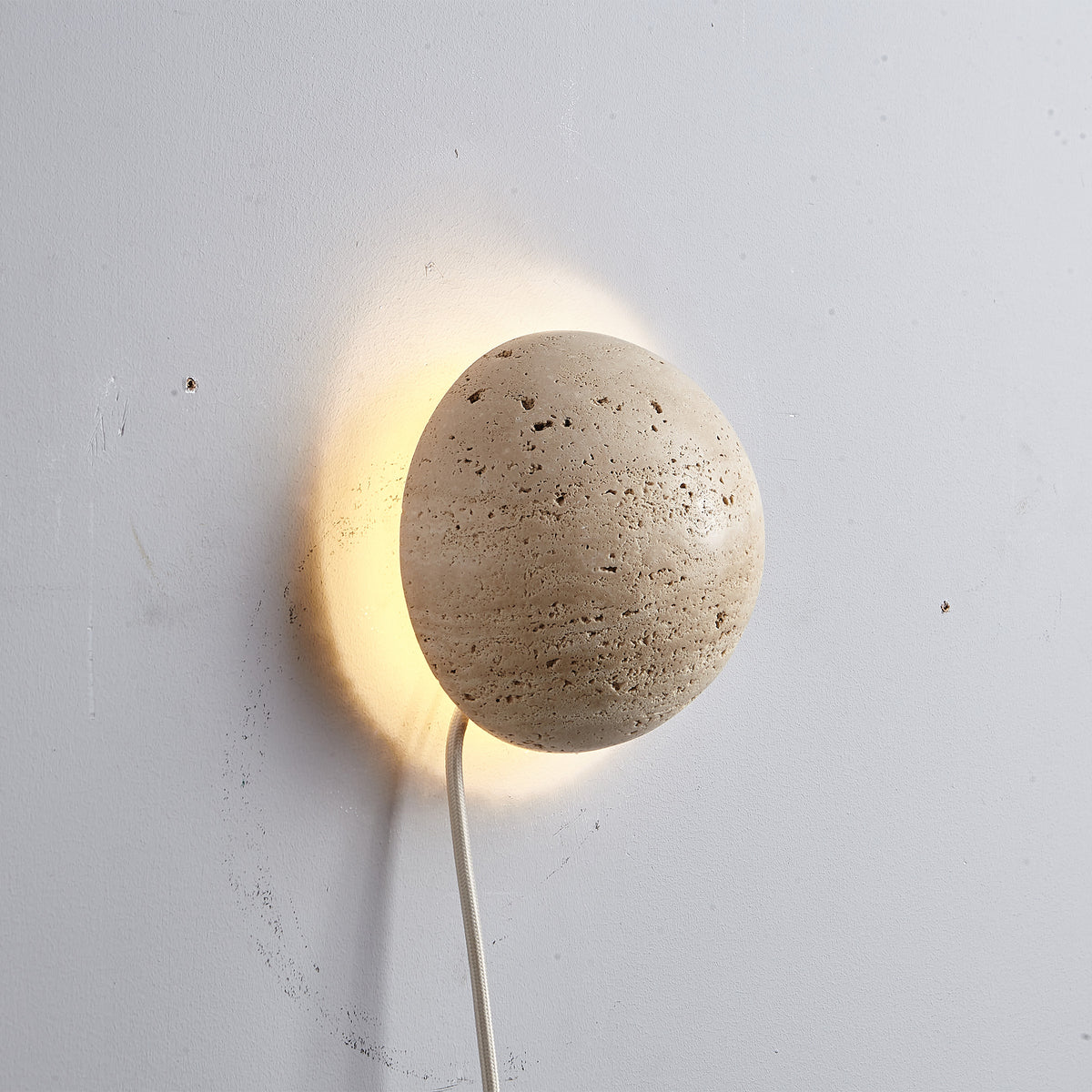 Beige Natural Travertine Marble Wall Lamp 60109-W1 - Wall Lamps - ebarza Furniture UAE | Shop Modern Furniture in Abu Dhabi & Dubai - مفروشات ايبازرا في الامارات | تسوق اثاث عصري وديكورات مميزة في دبي وابوظبي