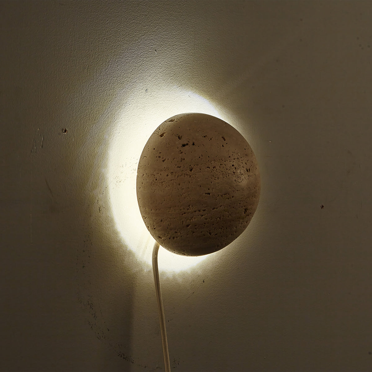 Beige Natural Travertine Marble Wall Lamp 60109-W1 - Wall Lamps - ebarza Furniture UAE | Shop Modern Furniture in Abu Dhabi & Dubai - مفروشات ايبازرا في الامارات | تسوق اثاث عصري وديكورات مميزة في دبي وابوظبي