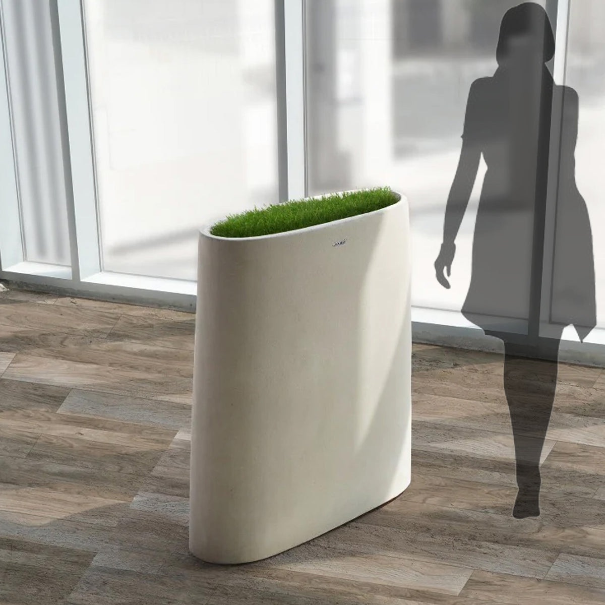 Beige BEACON planter box XK-4087A made of durable material, ideal for outdoor or indoor gardening and decorative plant displays.