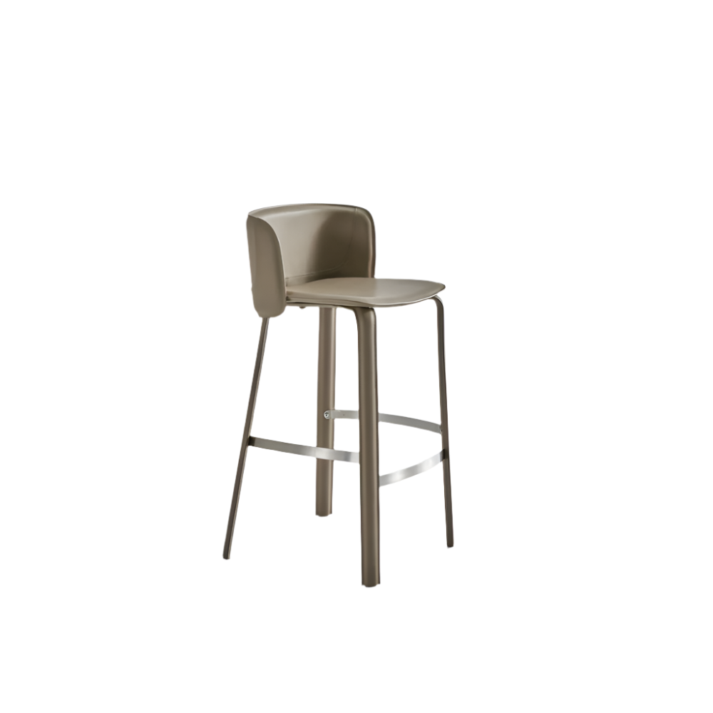 Pre-order 35 Days Delivery Beige Saddle Leather Bar Stool PZ-228-BAC - Bar Stools - ebarza Furniture UAE | Shop Modern Furniture in Abu Dhabi & Dubai - مفروشات ايبازرا في الامارات | تسوق اثاث عصري وديكورات مميزة في دبي وابوظبي