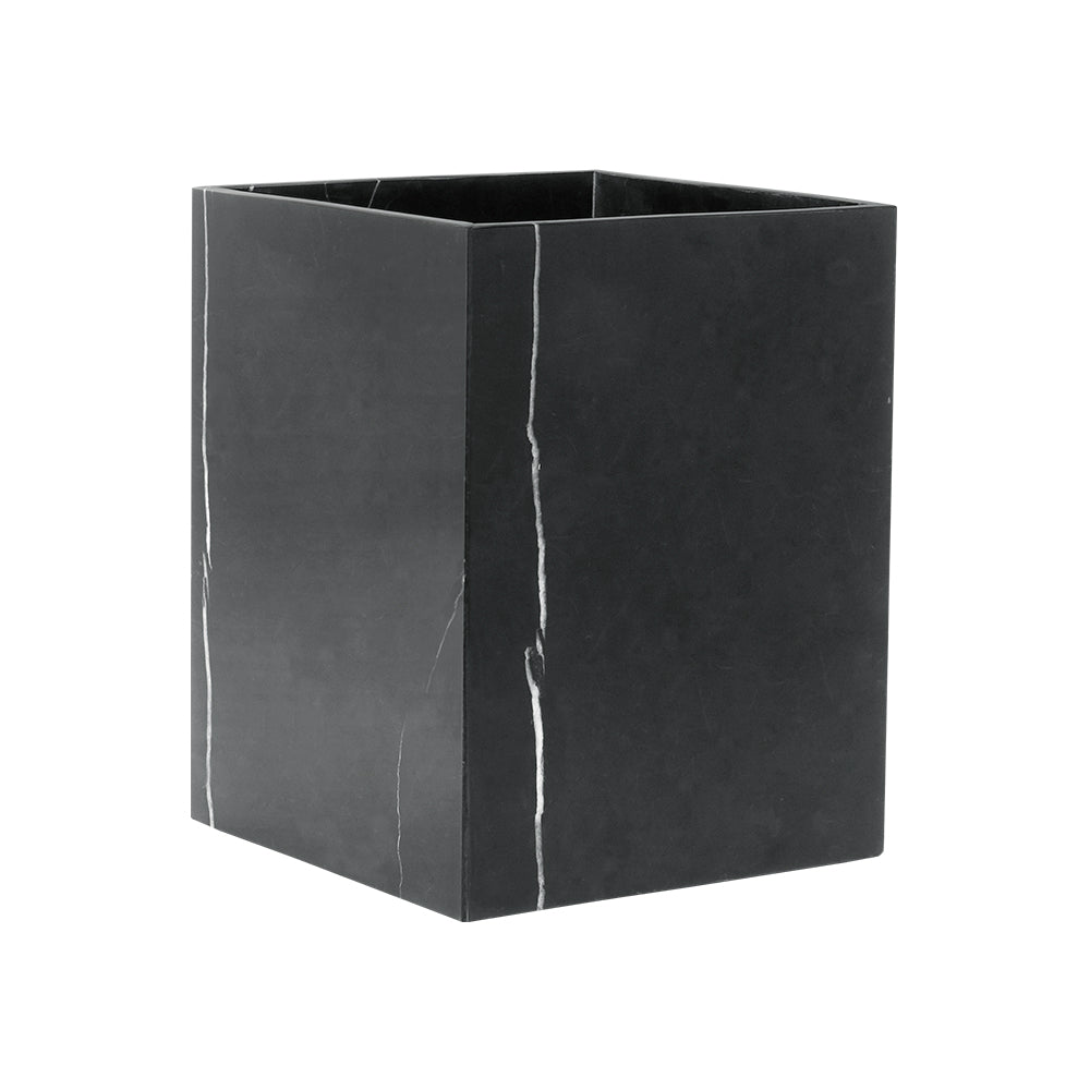 Black And White Marble Garbage Bin SBK890-8 - Bathroom Accessories - ebarza Furniture UAE | Shop Modern Furniture in Abu Dhabi & Dubai - مفروشات ايبازرا في الامارات | تسوق اثاث عصري وديكورات مميزة في دبي وابوظبي