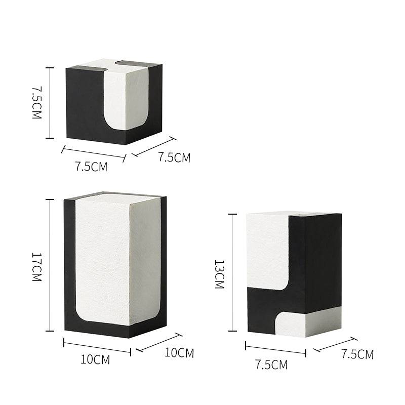 Black And White Stone Block A Fc-Sz21108A - Home Decor Figurines - ebarza Furniture UAE | Shop Modern Furniture in Abu Dhabi & Dubai - مفروشات ايبازرا في الامارات | تسوق اثاث عصري وديكورات مميزة في دبي وابوظبي