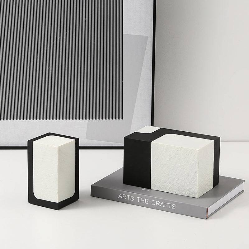 Black And White Stone Block B Fc-Sz21108B - Home Decor Figurines - ebarza Furniture UAE | Shop Modern Furniture in Abu Dhabi & Dubai - مفروشات ايبازرا في الامارات | تسوق اثاث عصري وديكورات مميزة في دبي وابوظبي